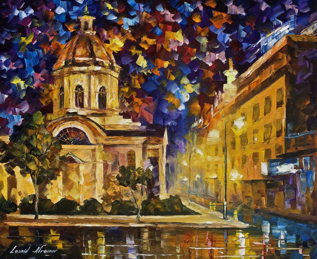 Asunción Paraguay — PALETTE KNIFE Oil Painting On Canvas By Leonid