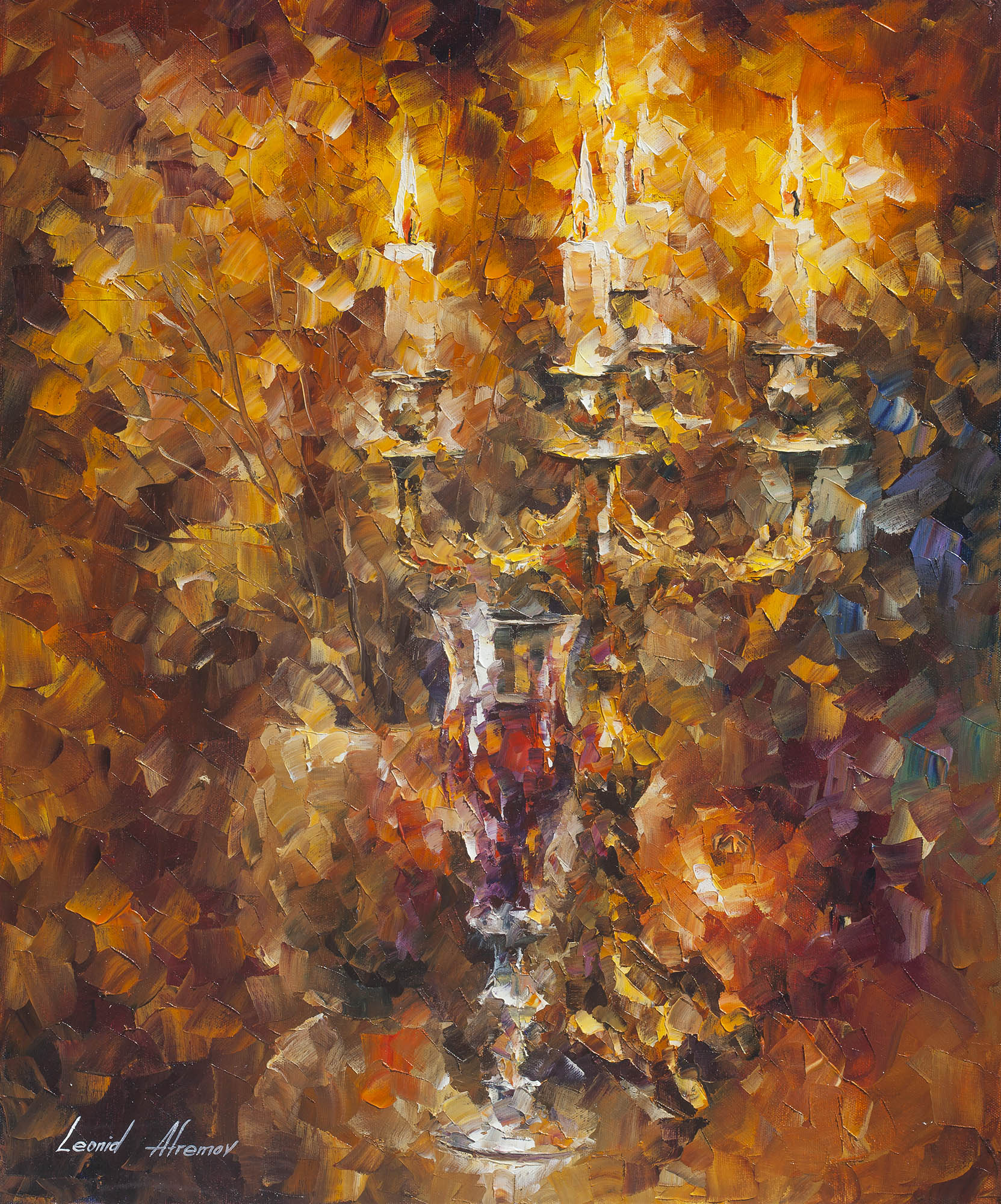 GLASS OF WINE — PALETTE KNIFE Oil Painting On Canvas By Leonid