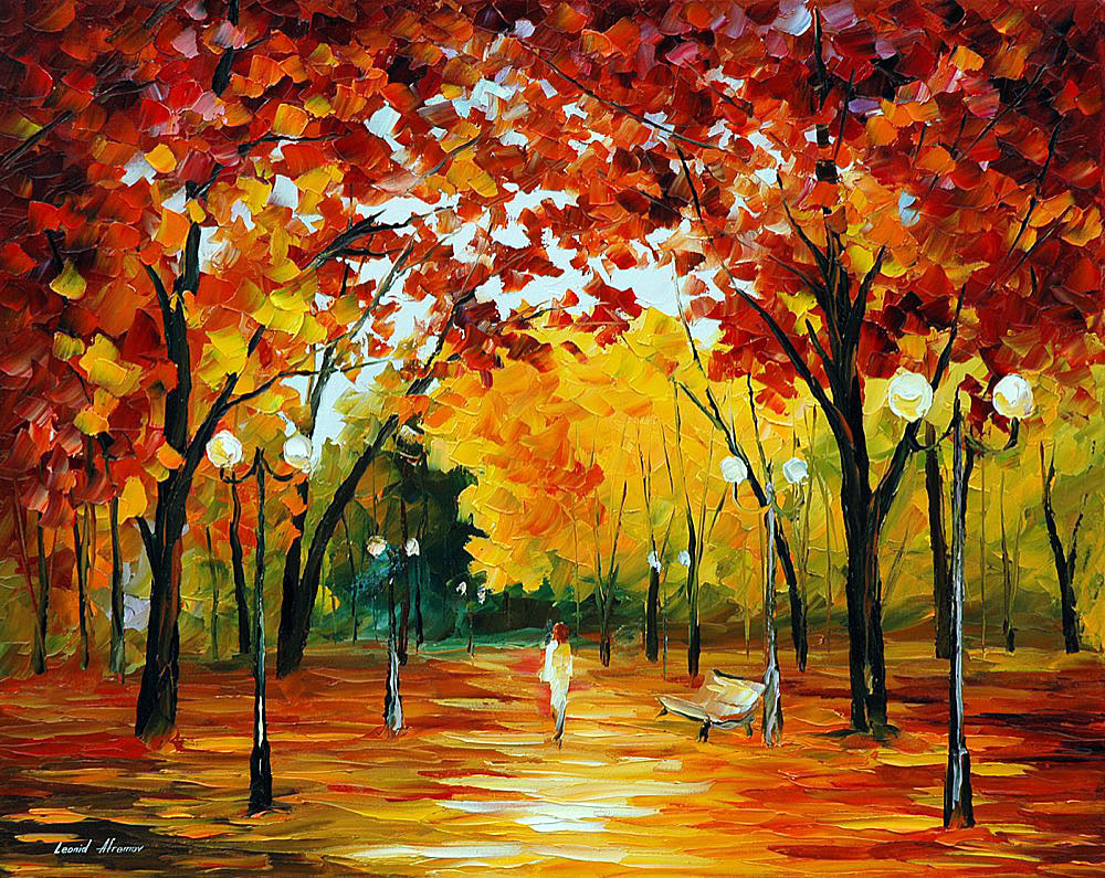 FLAME OF FALL — PALETTE KNIFE Oil Painting On Canvas By Leonid Afremov ...