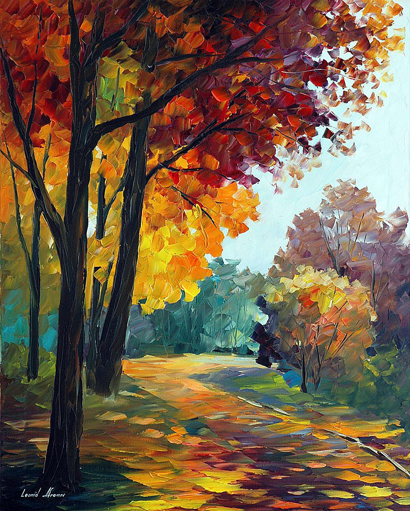 TOUCH OF THE FALL — PALETTE KNIFE Oil Painting On Canvas By Leonid