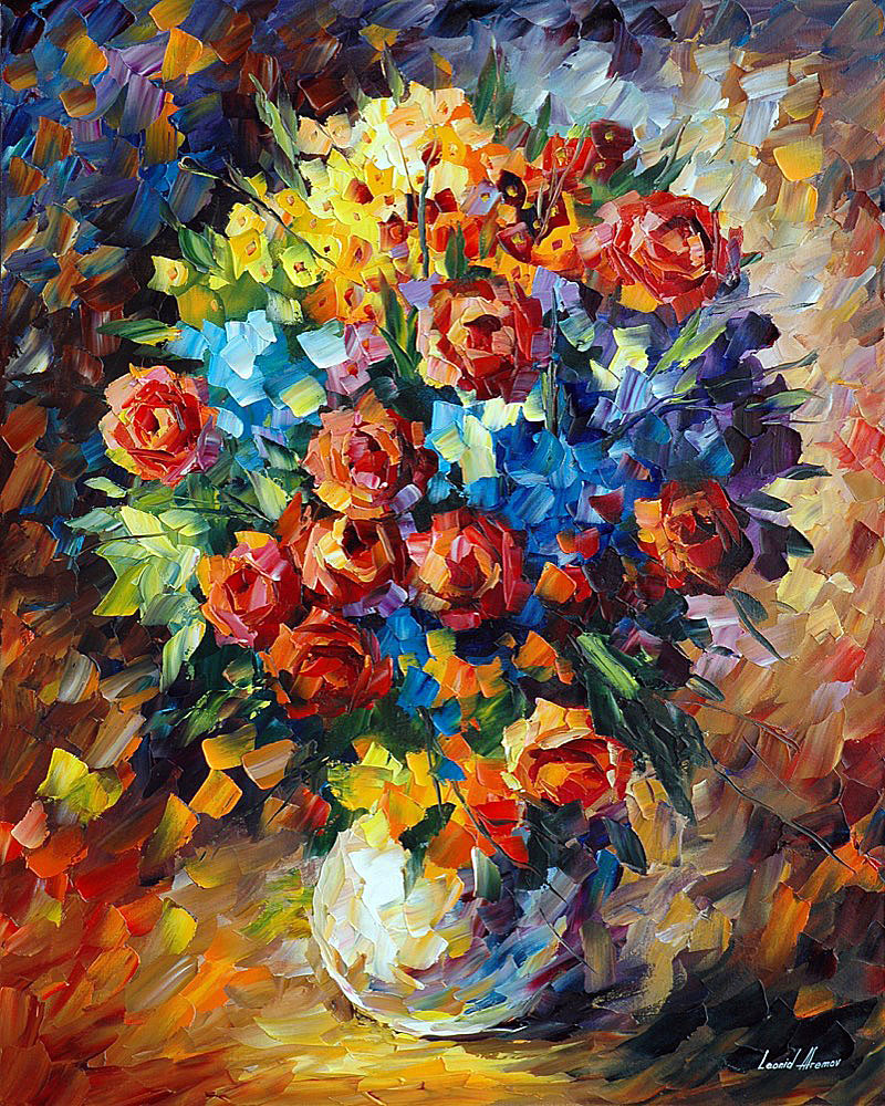 bouquet of flowers oil painting