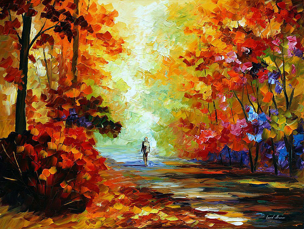 PATH THROUGH THE FOG — PALETTE KNIFE Oil Painting On Canvas By Leonid ...