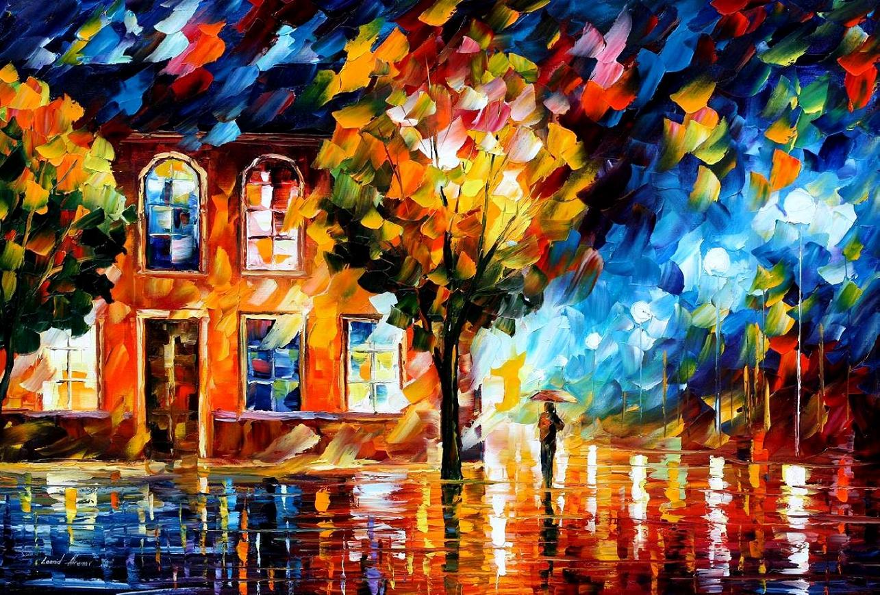 CITY OF MOON LIGHT — PALETTE KNIFE Oil Painting On Canvas By Leonid ...