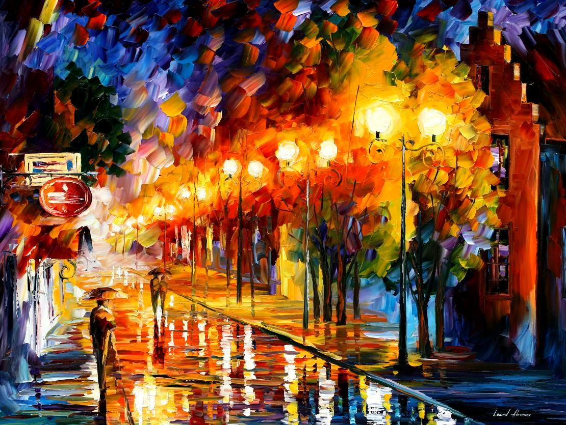 OCTOBER FOG — PALETTE KNIFE Oil Painting On Canvas By Leonid Afremov ...