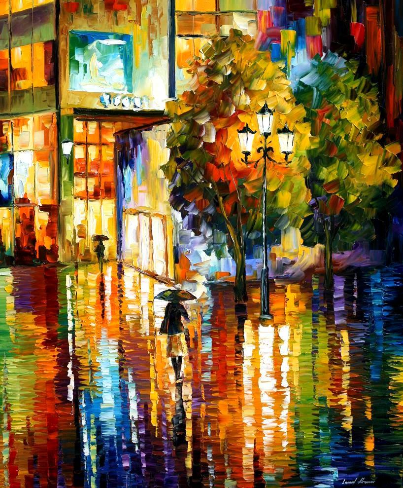 JOY REFLECTIONS — PALETTE KNIFE Oil Painting On Canvas By Leonid Afremov -  Size 30x36