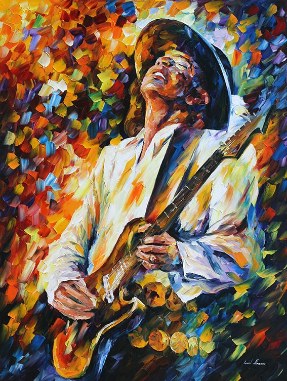 STEVIE RAY VAUGHAN 3 — PALETTE KNIFE Oil Painting On Canvas By
